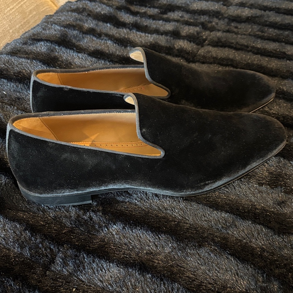 Christian Louboutin Black Suede Loafers